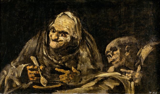 Deux vieillards mangeant de la soupe - Goya