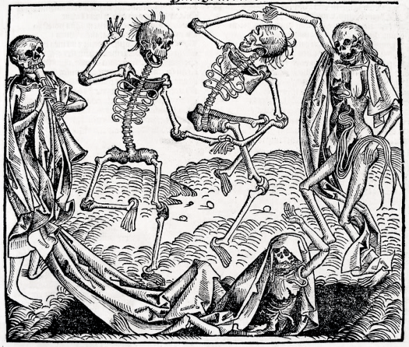 Image de la Mort. Gravure sur bois de Michael Wolgemut, dans La Chronique de Nuremberg (1493)